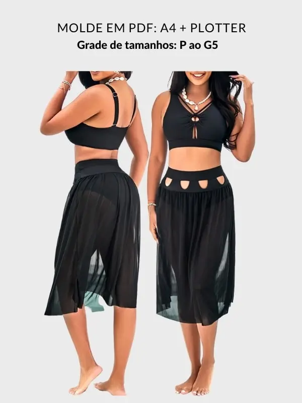 Molde biquíni com saída Alice