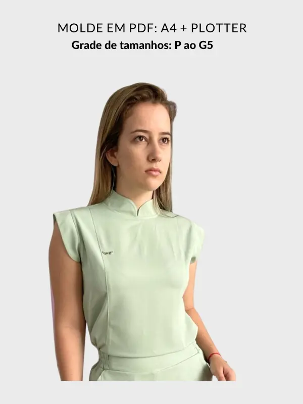 Molde blusa gola padre Rebeca