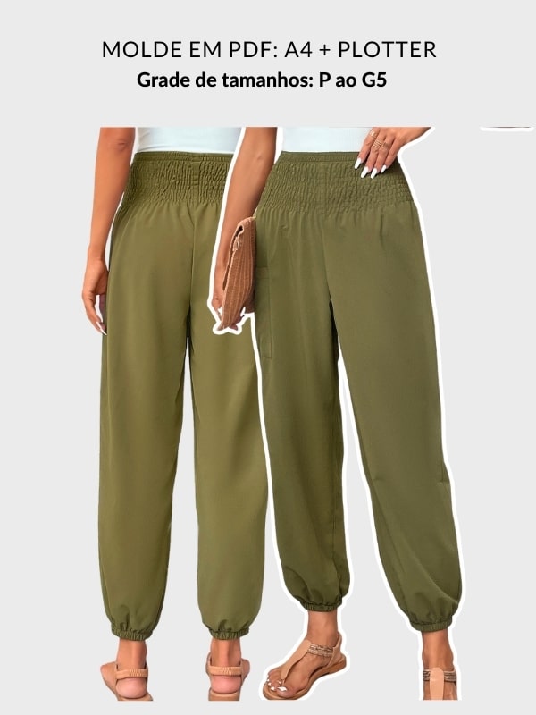 Molde calça jogger com elastex Betina