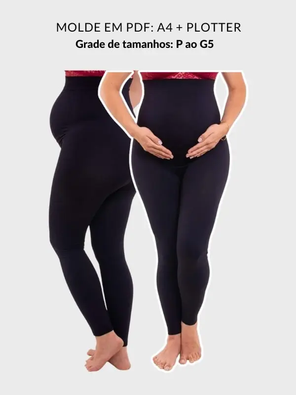 Molde calça legging grávida Vanessa