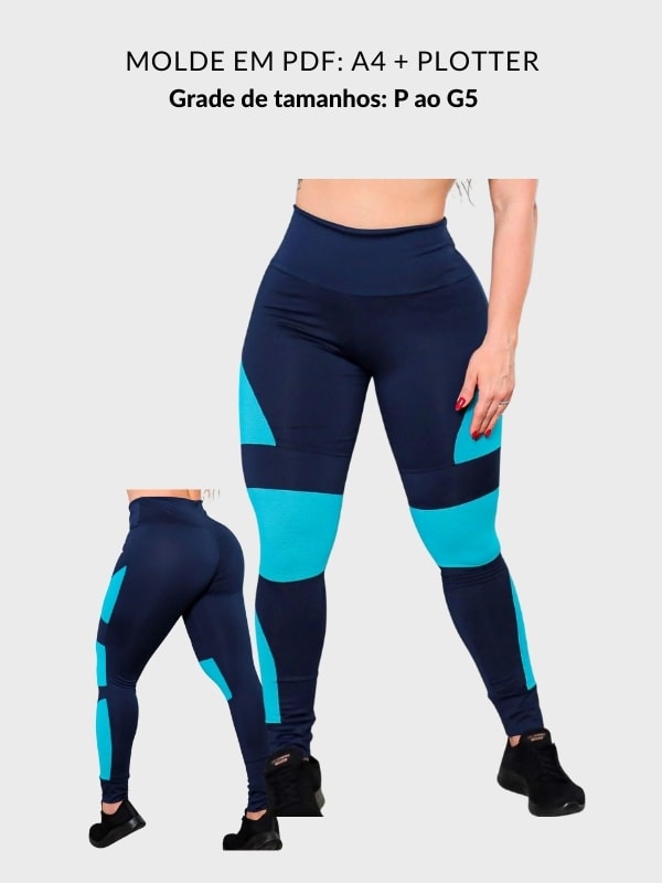 Molde legging com recortes