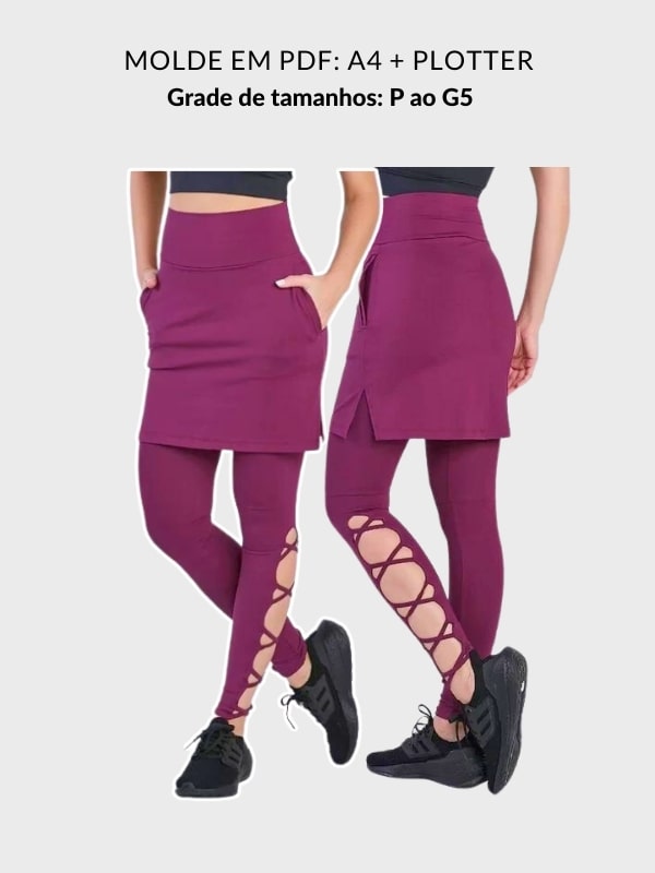 Molde legging com saia Heloíse