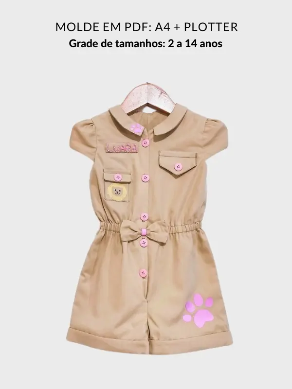 Molde macaquinho safári infantil Menina