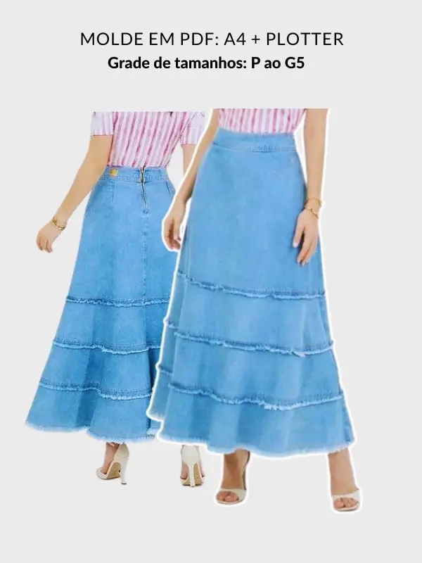 Molde saia jeans Carla