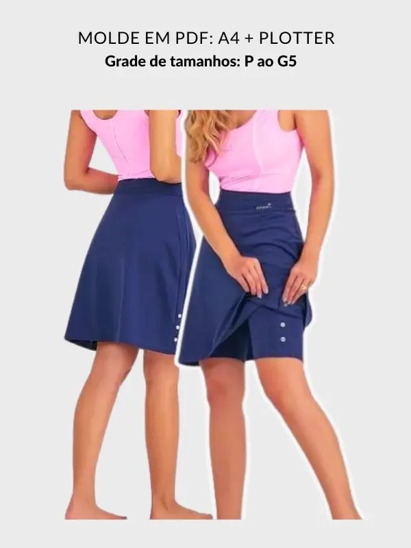 Molde short saia fitness Giorgia
