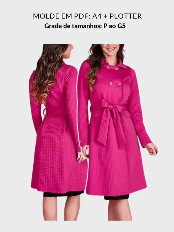 Molde sobretudo matelado feminino Lily
