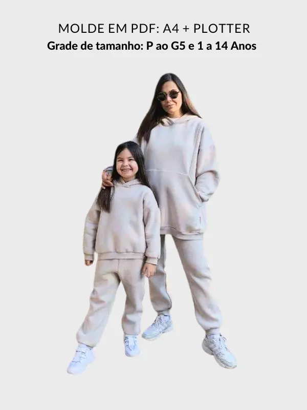 Molde conjunto feminino moletom