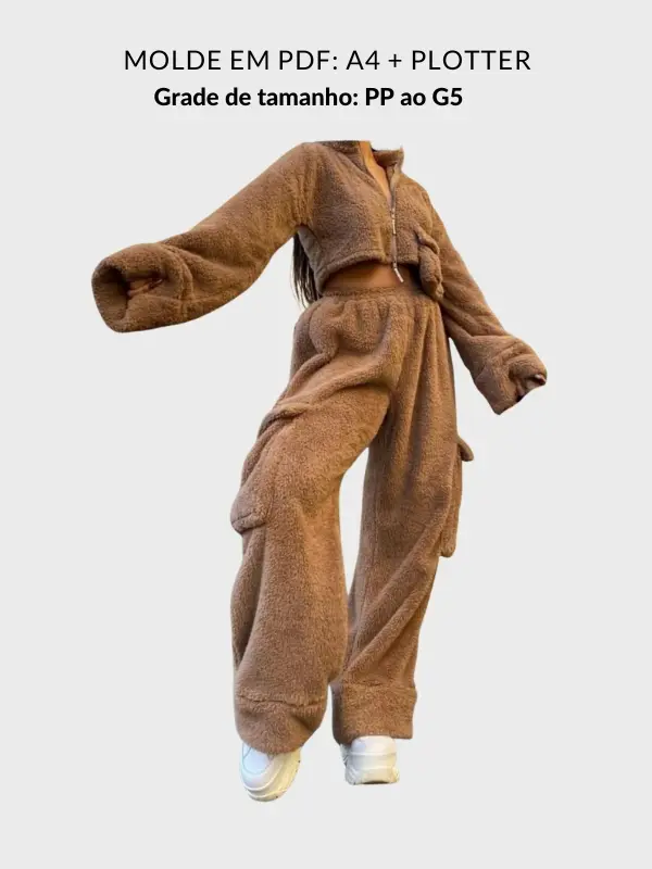 Molde conjunto feminino pelúcia