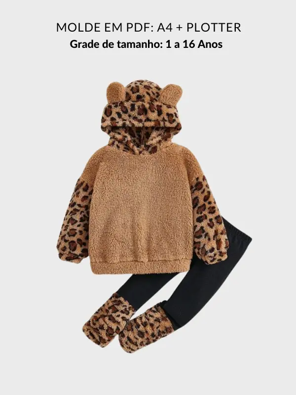 Molde conjunto infantil com capuz