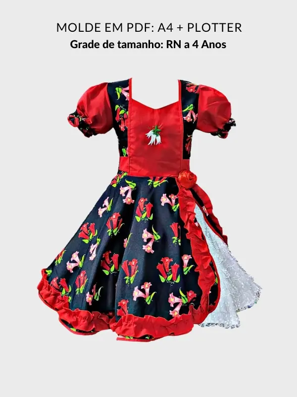 Molde vestido prenda infantil