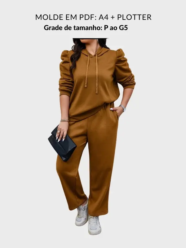 Molde conjunto moletom Flávia