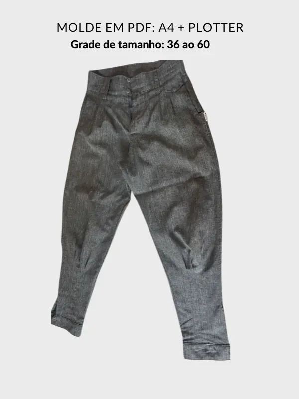 Molde calça bombacha masculina