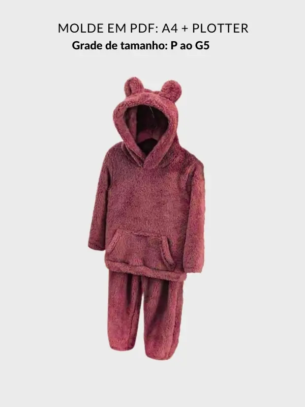 Molde conjunto em fleece adulto
