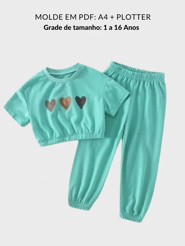 Molde conjunto infantil com elástico