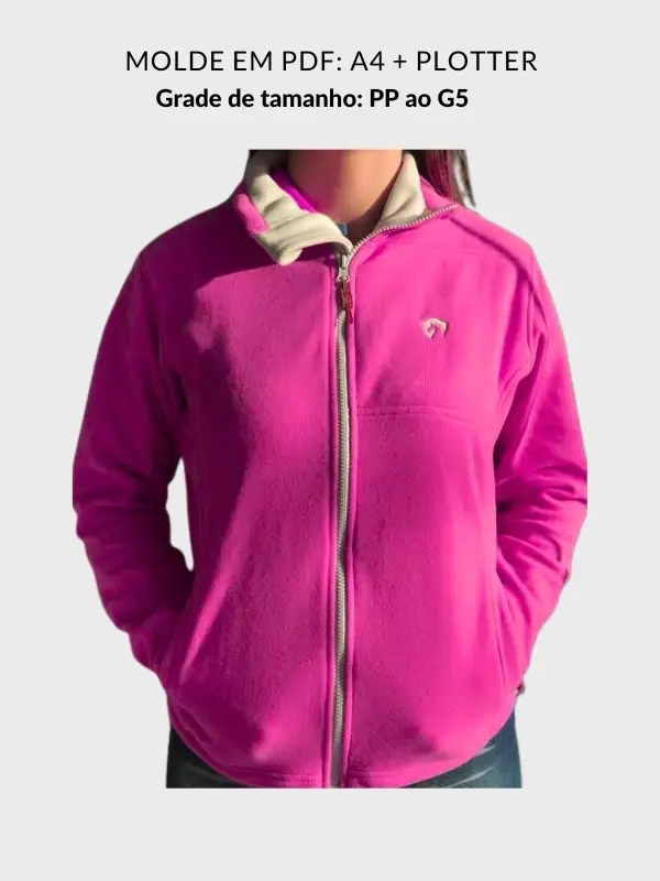 Molde jaqueta feminina gola alta