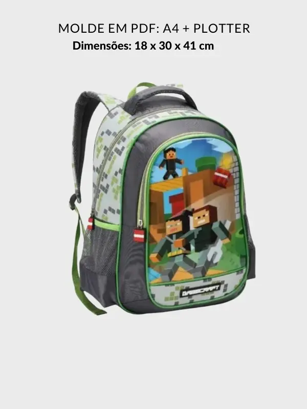Molde mochila infantil 18cm
