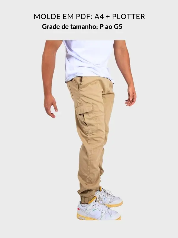 Molde calça cargo jogger masculina