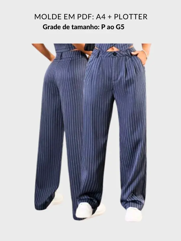 Molde calça feminina com pregas