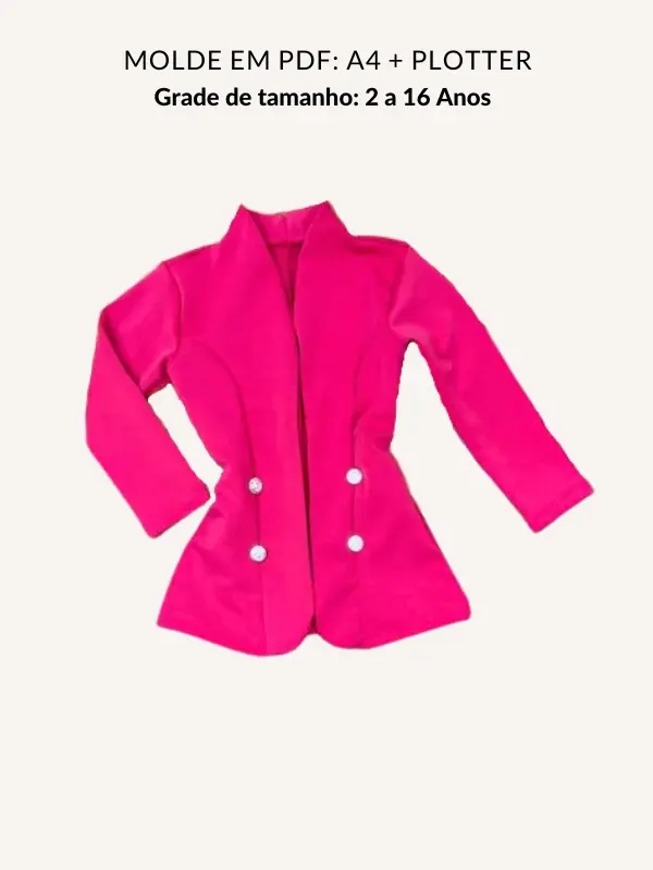 Molde blazer feminino infantil