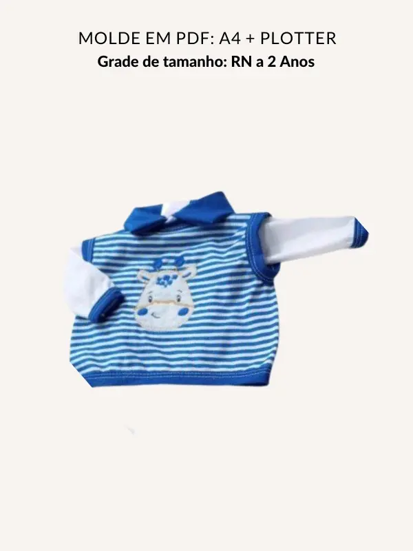 Molde casaco infantil com gola