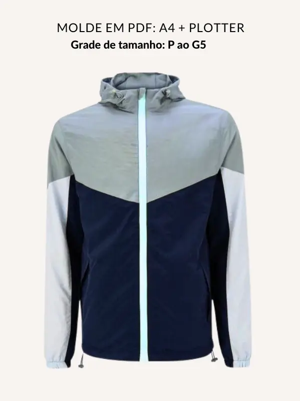 Molde jaqueta masculina com recortes