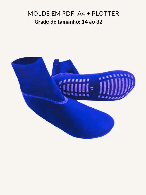 Molde meia infantil beach tênis 14 a 32