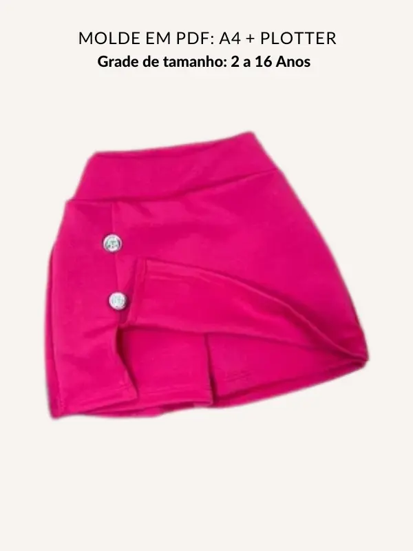 Molde short saia infantil