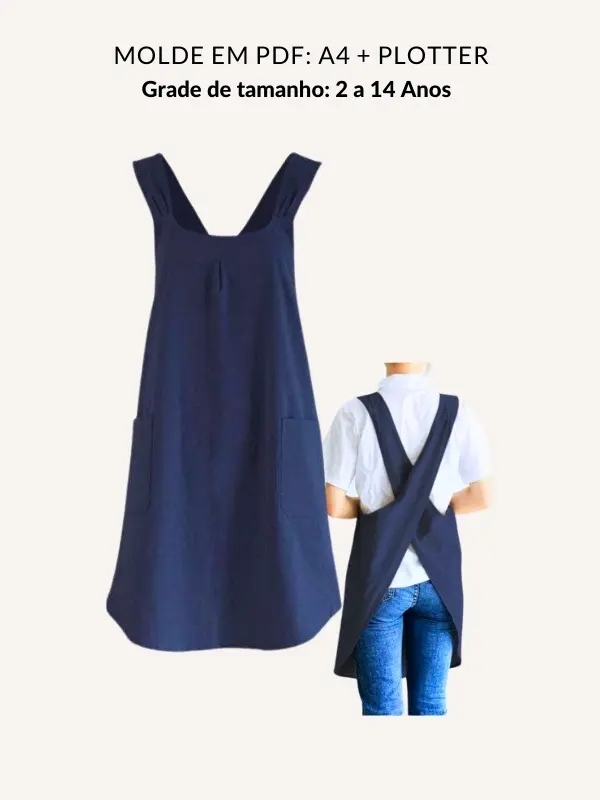 Molde avental japonês infantil