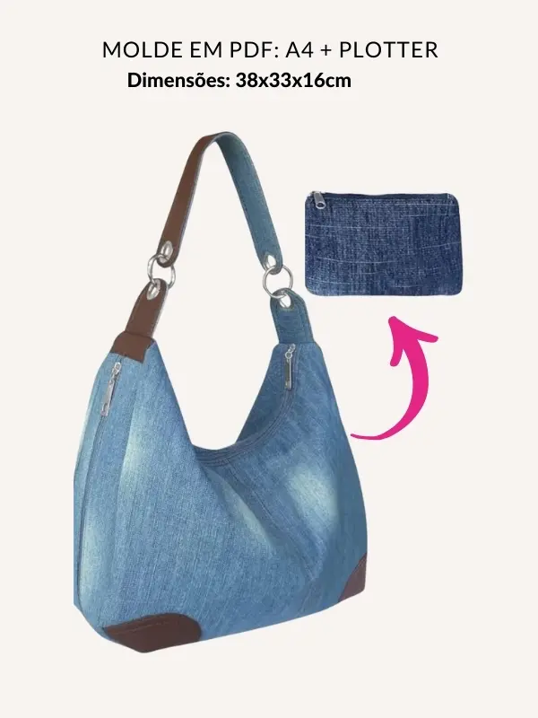 Molde bolsa feminina com carteira