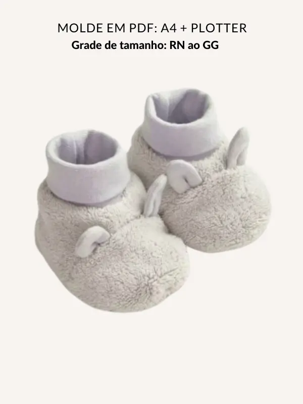 Molde pantufa para bebê