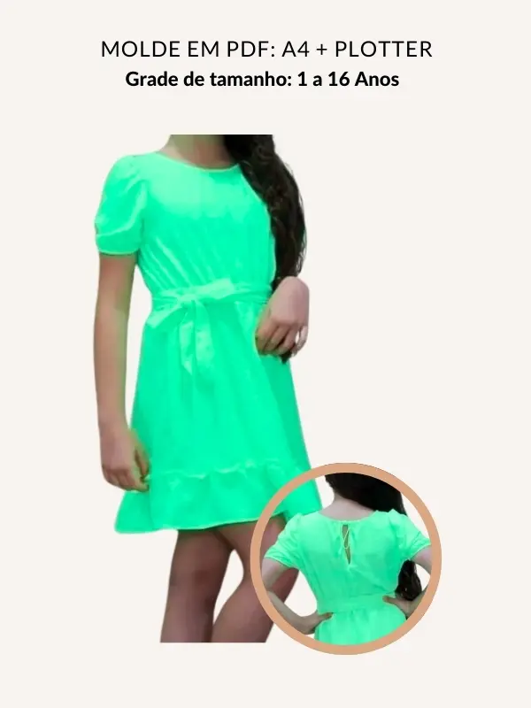 Molde vestido infantil Carine