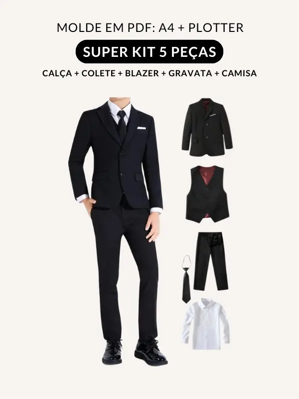 Molde kit social infantil com 5 pecas