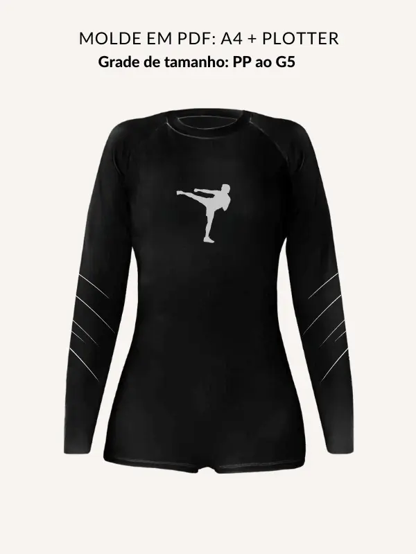 Molde macaquinho raglan manga longa