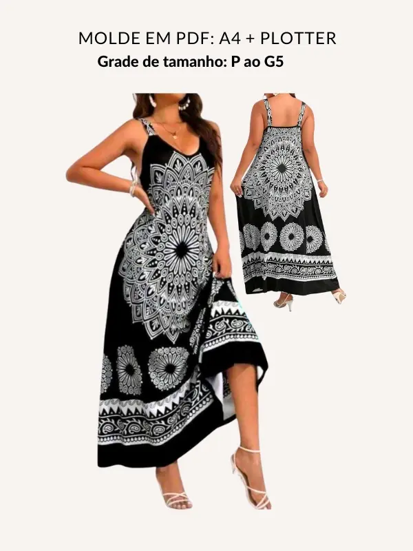 Molde vestido com alças