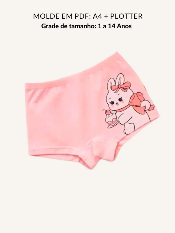 Molde calcinha boxer infantil