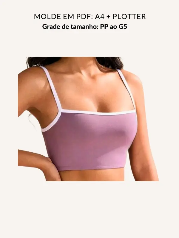 Molde cropped fitness de alça