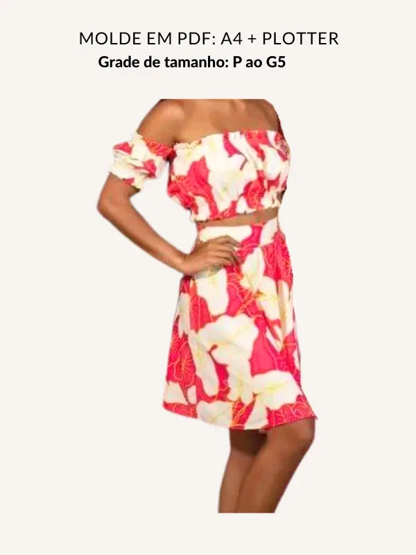 Molde kit saia godê e cropped