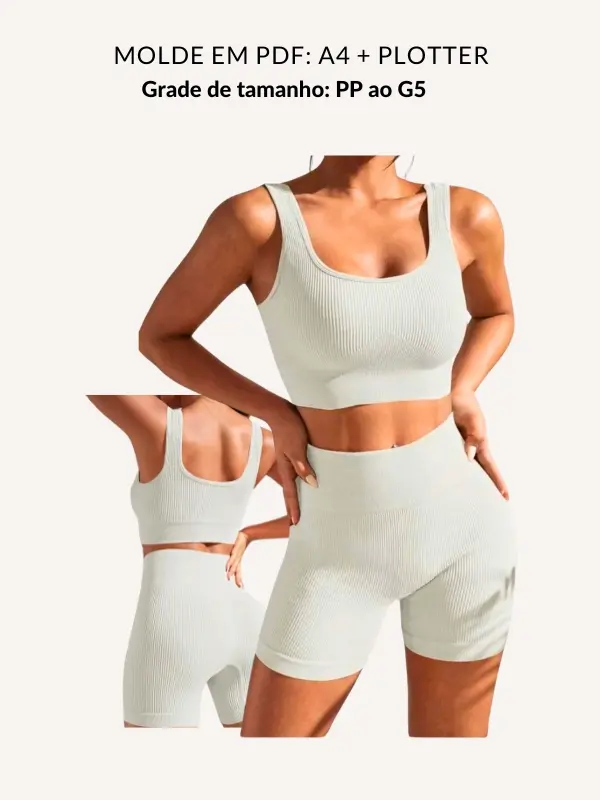 Molde kit short e top regata fitness