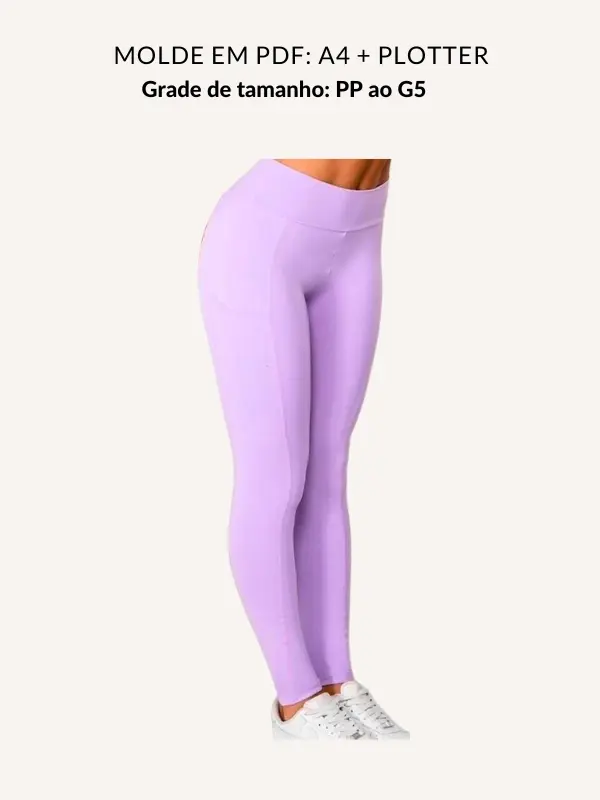Molde calça legging com bolso lateral
