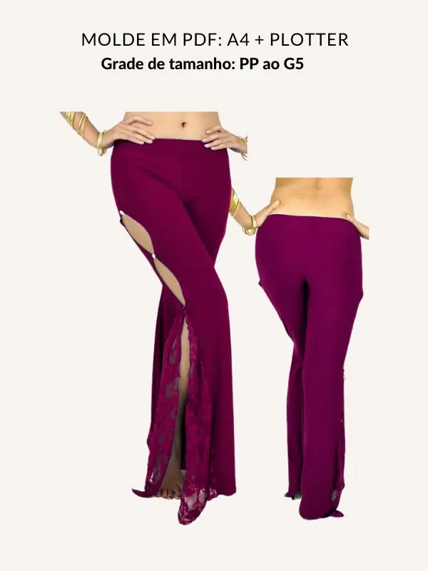 Molde calça flare