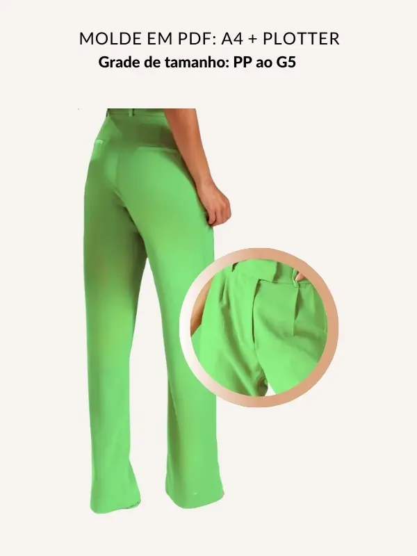 Molde calça pantalona em alfaiataria