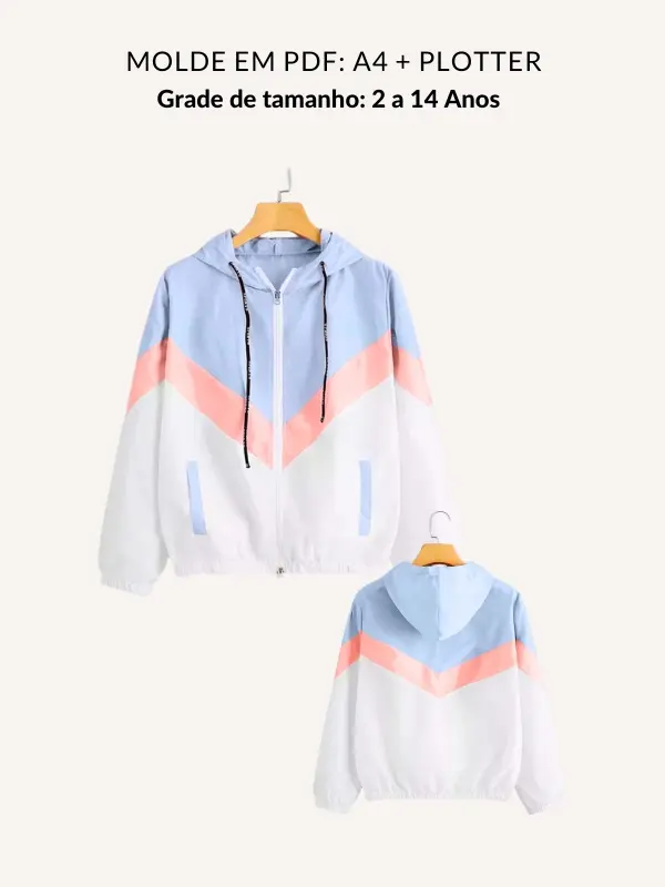 Molde jaqueta infantil com Capuz Moldes WG