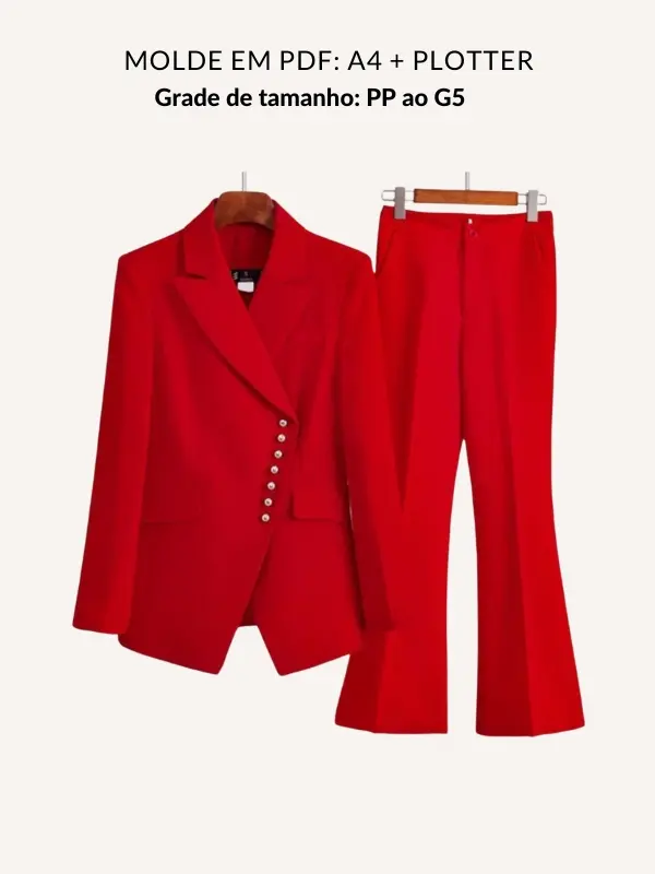 Molde kit blazer e calca flaire