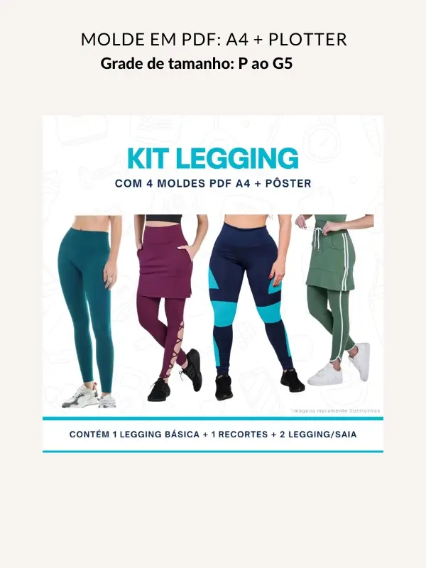 Molde kit legging com 4 moldes