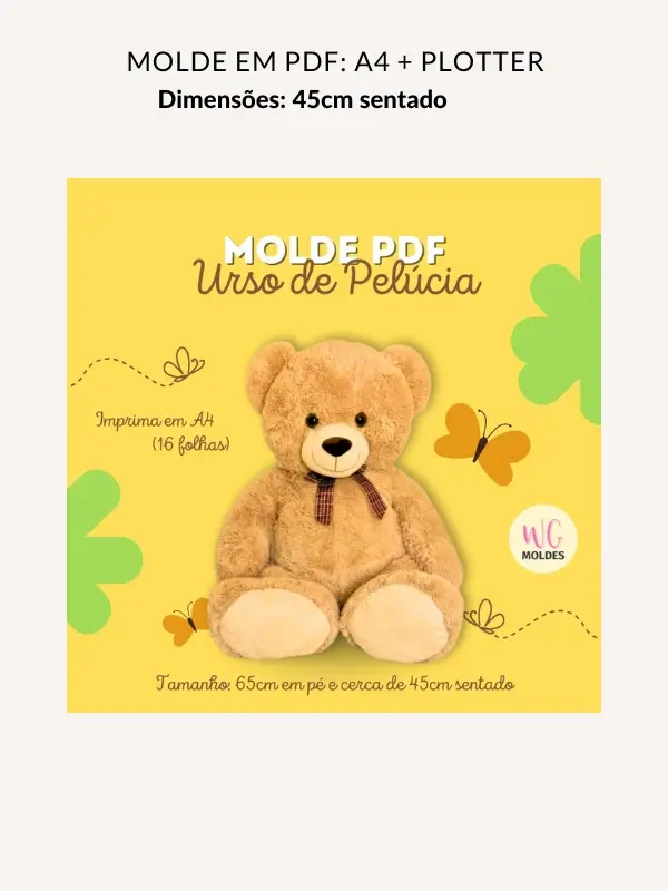 Molde urso de pelúcia