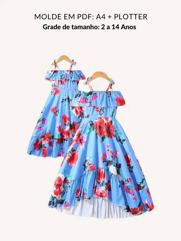 Molde vestido mullet infantil