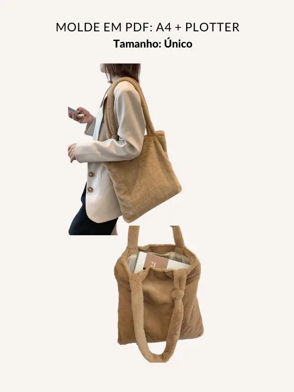 Molde bolsa pelúcia casual