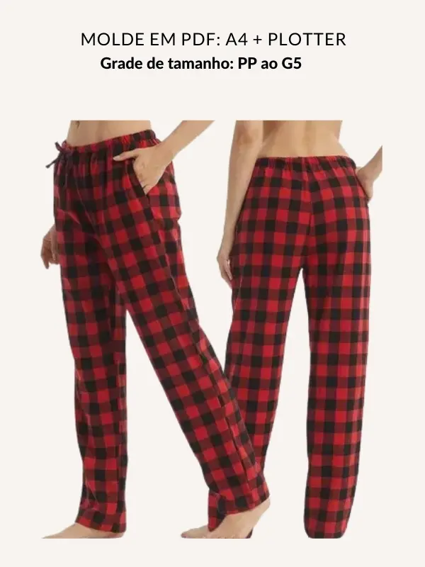 Molde calça feminina com elástico