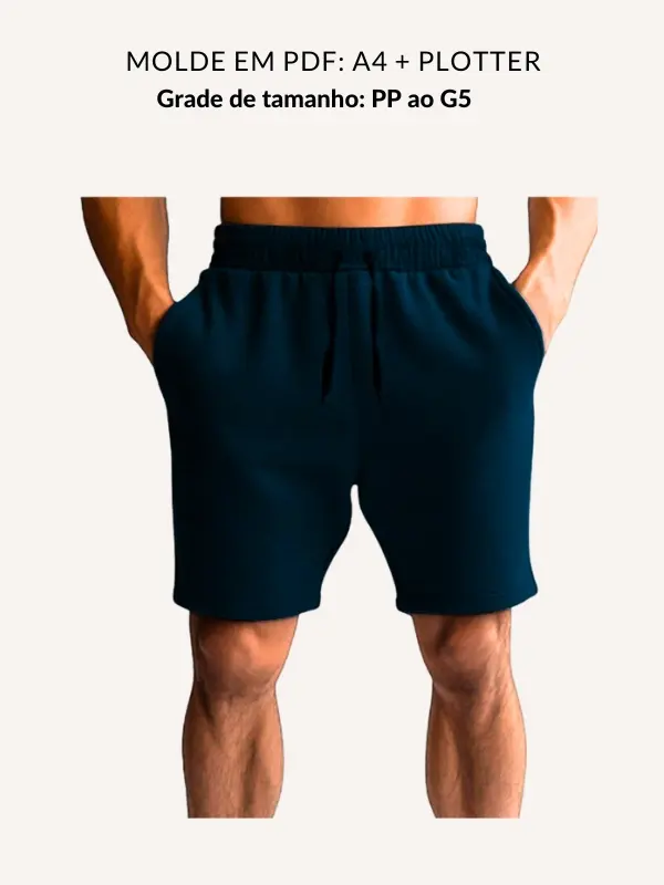 Molde calção masculino em malha