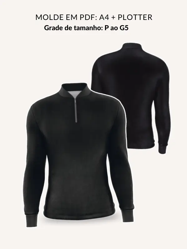 Molde camiseta masculina manga longa